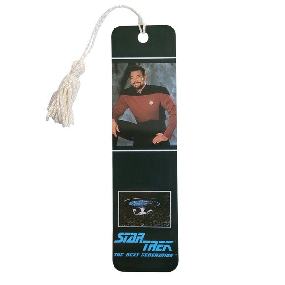 Star Trek Other - Vintage 90s Star Trek William Riker Bookmark -Jonathan Frakes - 1991 Antioch USA